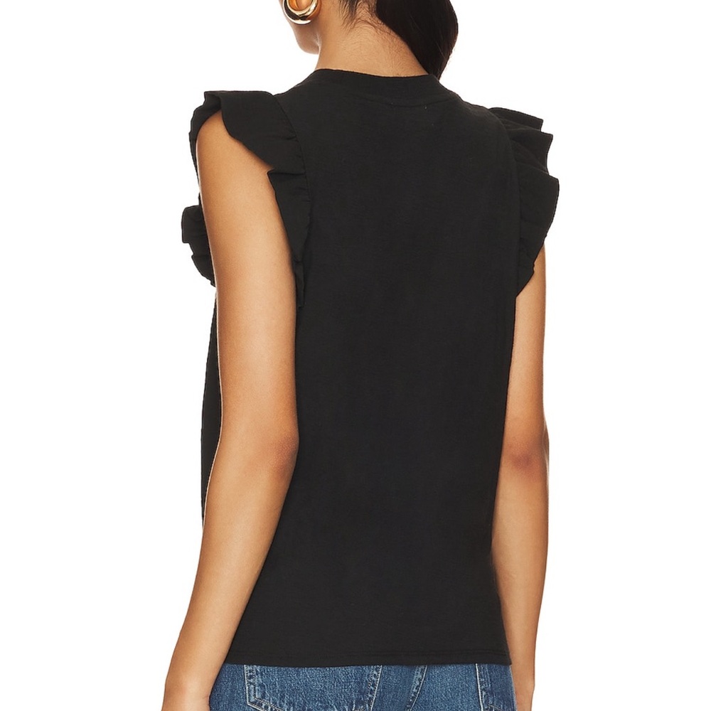 Nation LTD Black Ruffle Sleeve Tank Top - Picture 4 of 9